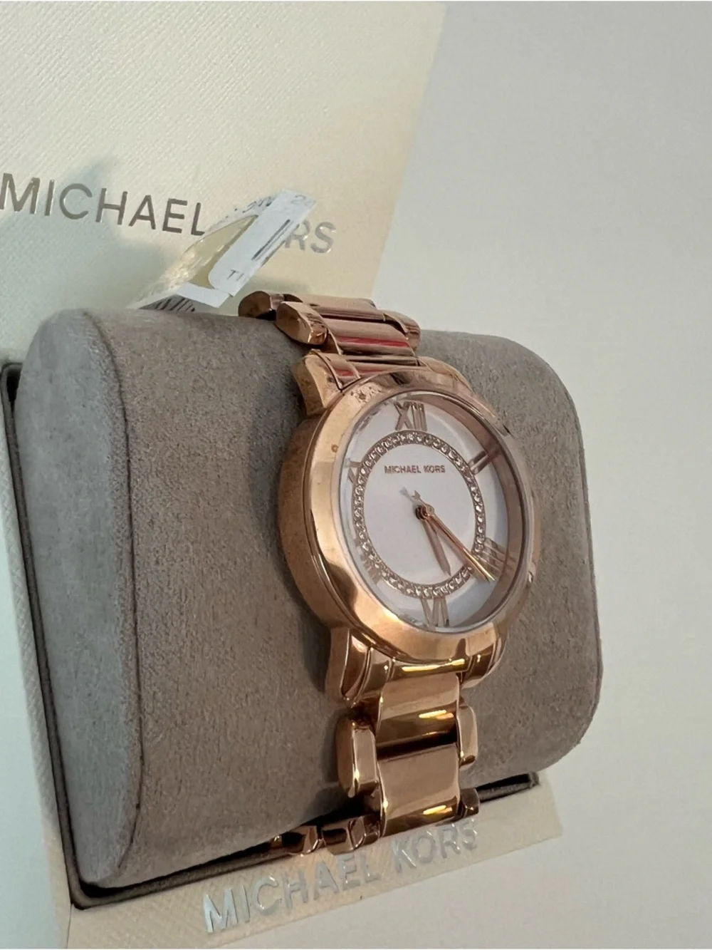 Michael Kors White Dial Rose Gold Tone Stainless Steel Women's Watch MK3530